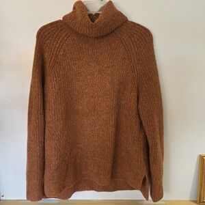 Madewell Wool Blend Rust Women's Turtleneck Cozy Sweater Knit Pullover Size M